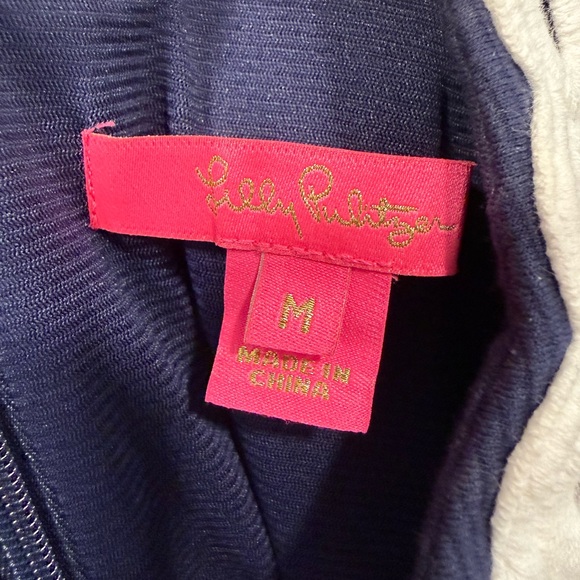 Lilly Pulitzer Navy Dress with White Embroidered Accents - Picture 5 of 8